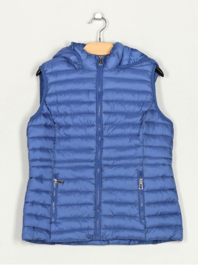 Quilted waistcoat with hood navy (42-50)