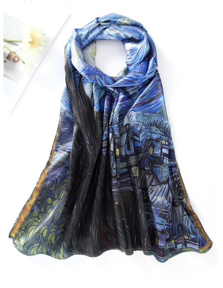 Pañuelo estampado efecto seda 70 X 180CM