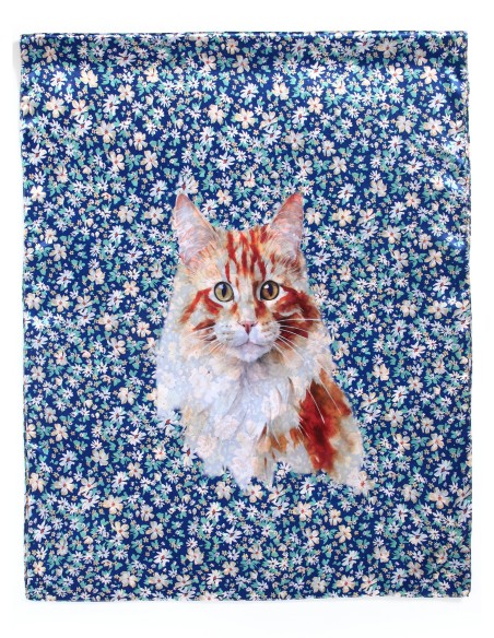 Pañuelo gatos efecto seda 70 X 180CM