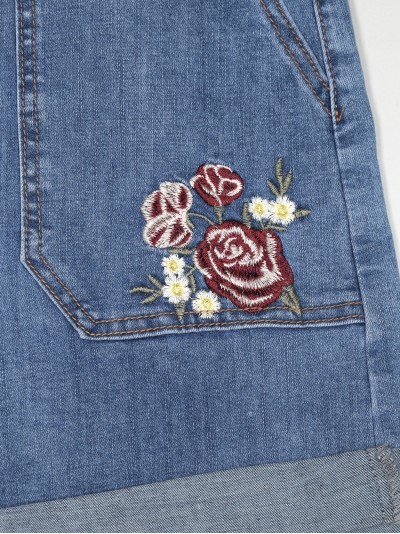 Short denim bordado azul (S-XXL) 2