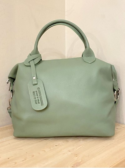 Bolso bowling piel verde-agua