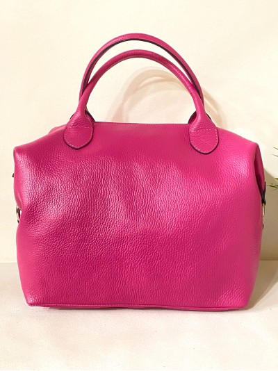 Bolso bowling piel fucsia