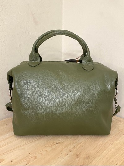 Bolso bowling piel verde-khaki