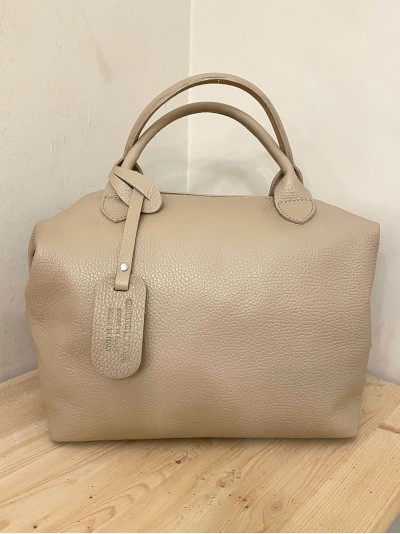 Bolso bowling piel taupe