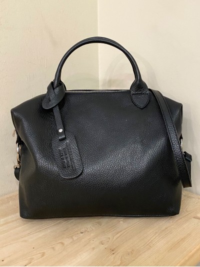 Bolso bowling piel negro