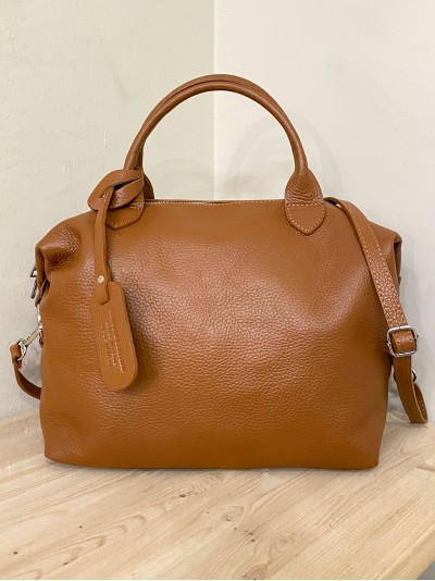 Bolso bowling piel marron