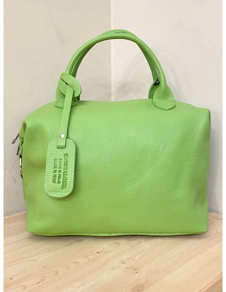 Bolso bowling piel verde-lima