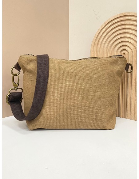 Bolso bandolera canvas taupe-oscuro