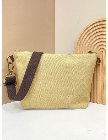 Bolso bandolera canvas beige