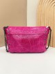 Mini bolso de mano piel solapa fucsia