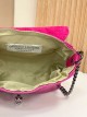 Mini bolso de mano piel solapa fucsia