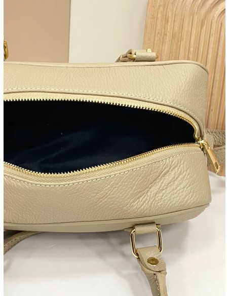 Mini bolso tote minimal piel taupe