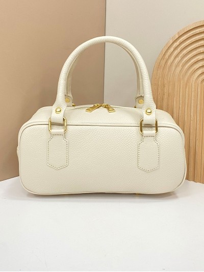 Mini bolso tote minimal piel beige