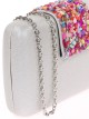 Bolso clutch de fiesta pedrería plata