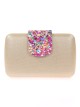 Bolso clutch de fiesta pedrería oro