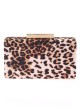 Bolso clutch de fiesta leopardo camel