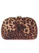 Bolso clutch de fiesta leopardo marron