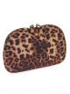 Bolso clutch de fiesta leopardo marron