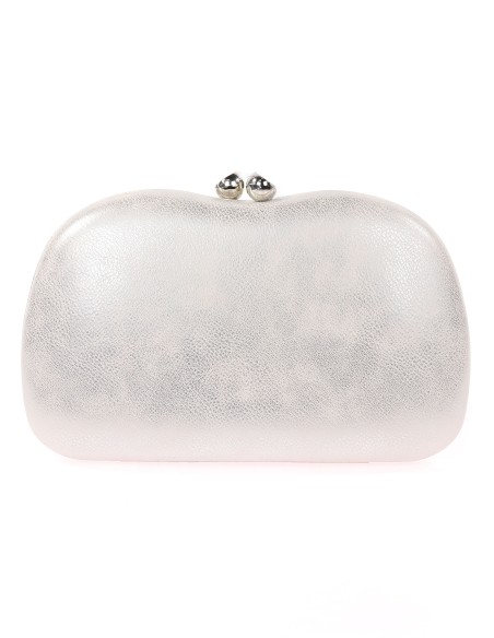 Bolso clutch de fiesta polipiel plata