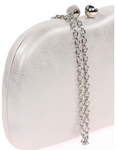 Bolso clutch de fiesta polipiel plata