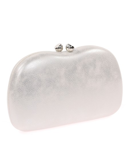 Bolso clutch de fiesta polipiel plata
