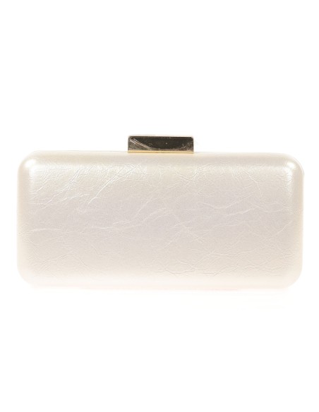 Bolso clutch de fiesta polipiel perla
