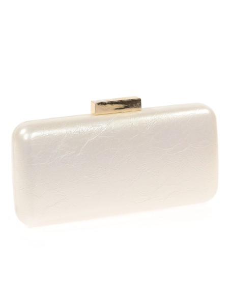 Bolso clutch de fiesta polipiel perla