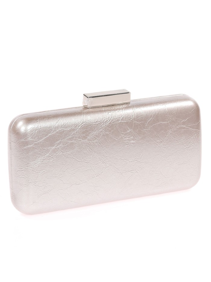 Faux leather clutch plata