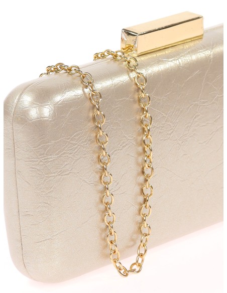 Bolso clutch de fiesta polipiel oro-claro