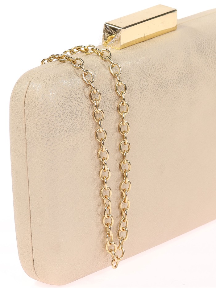 Bolso clutch de fiesta polipiel oro