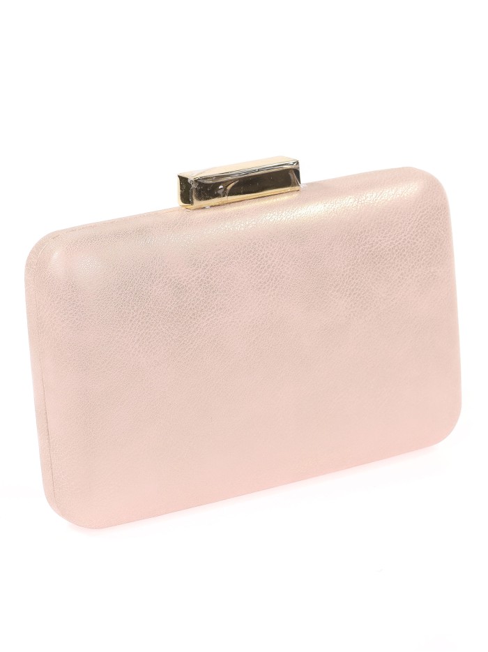 Party-Clutch aus Kunstleder in Nude