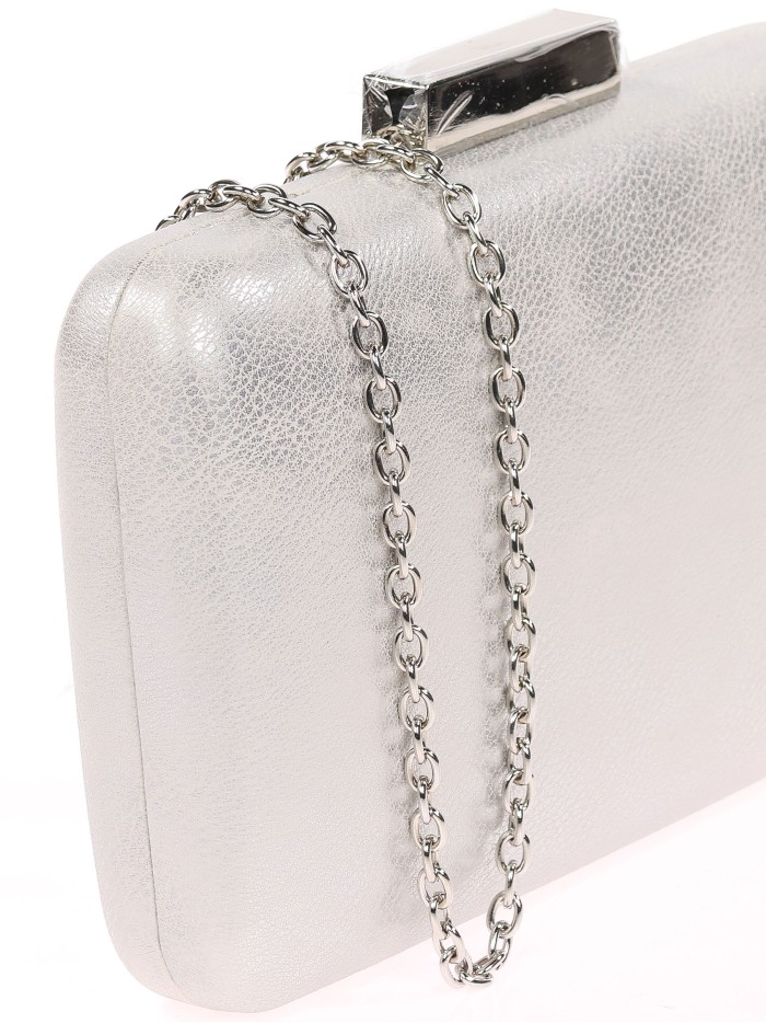 Clutch da festa in ecopelle argento