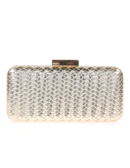 Bolso clutch de fiesta trenzado oro