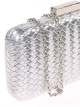 Bolso clutch de fiesta trenzado plata