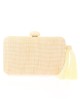 Bolso clutch de fiesta rafia borlas beige