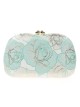 Bolso clutch de fiesta bordado verde-claro