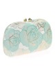 Bolso clutch de fiesta bordado verde-claro