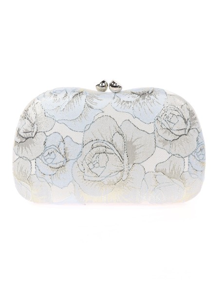 Bolso clutch de fiesta bordado celeste