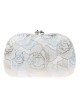 Bolso clutch de fiesta bordado celeste