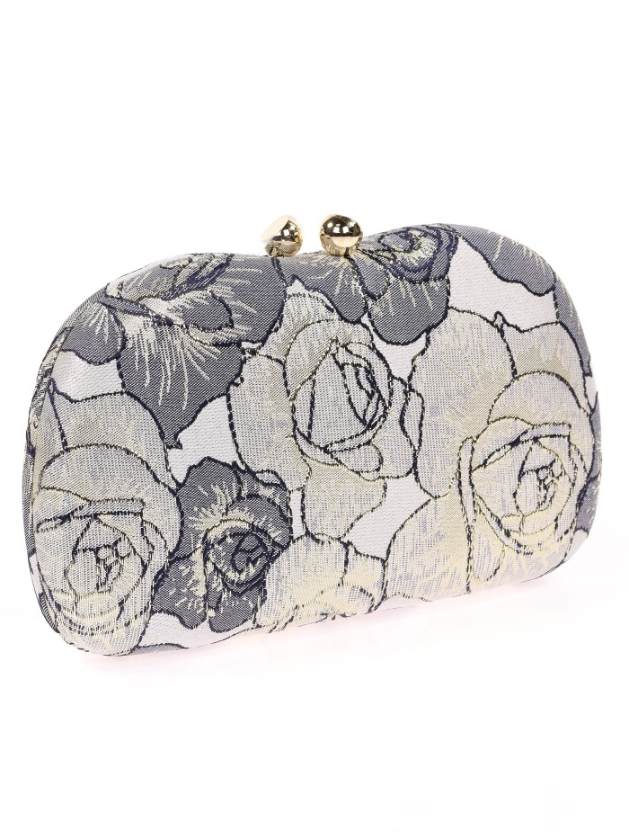 Bolso clutch de fiesta bordado negro