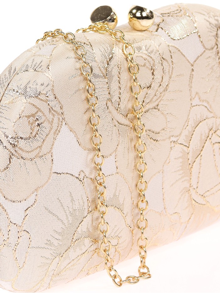 Bolso clutch de fiesta bordado oro-claro