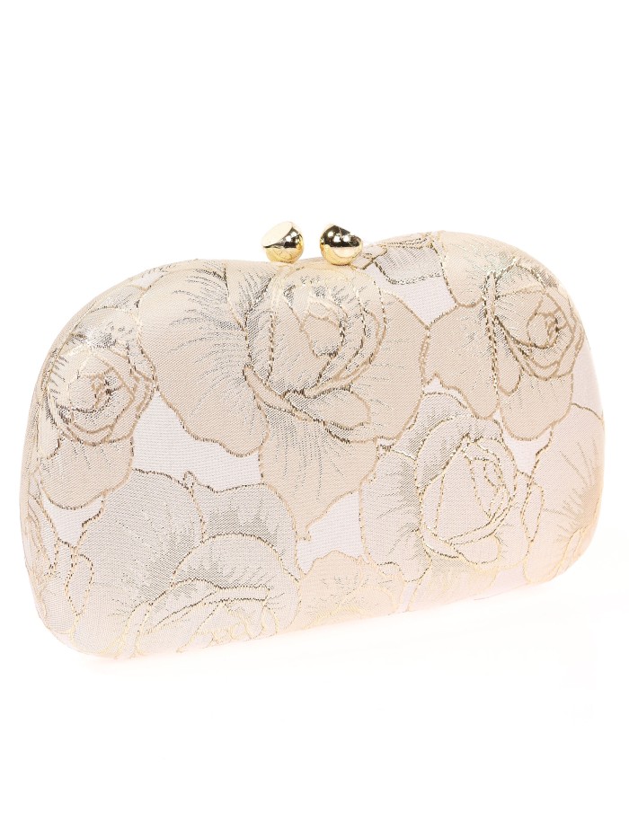 Bolso clutch de fiesta bordado oro-claro