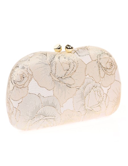 Bolso clutch de fiesta bordado oro-claro