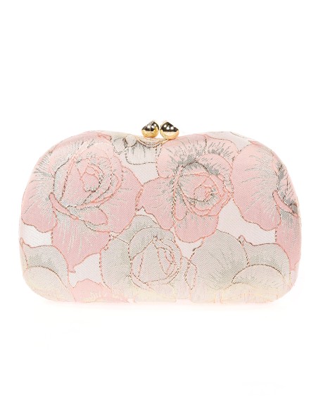 Bolso clutch de fiesta bordado rosa