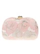 Bolso clutch de fiesta bordado rosa