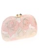 Bolso clutch de fiesta bordado rosa