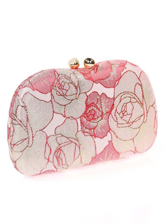 Bolso clutch de fiesta bordado rojo