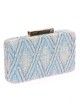 Bolso clutch de fiesta rafia azul