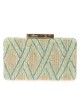 Bolso clutch de fiesta rafia verde
