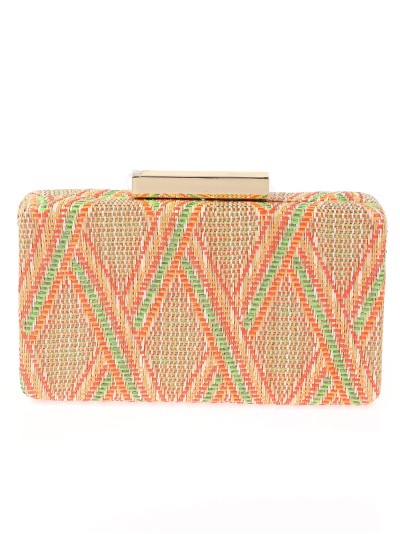 Bolso clutch de fiesta rafia naranja